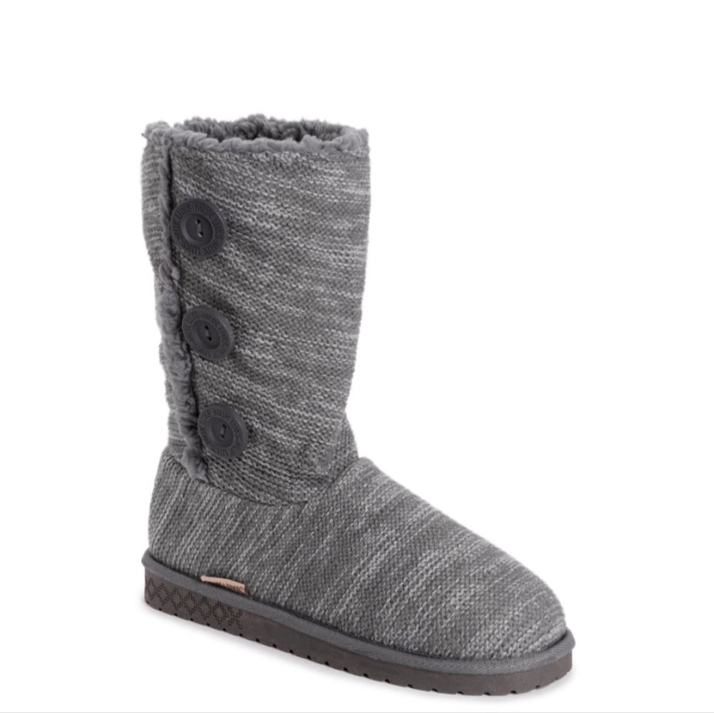 MUK-LUK Angel, Knit Boot , Grey, Size 7